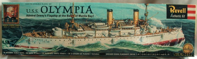Revell 1/232 USS Olympia - Flagship of Admiral Dewey at Manila Bay - 'S' Issue, H367-198 plastic model kit